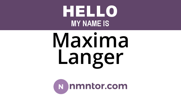 Maxima Langer
