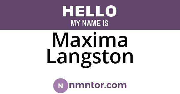 Maxima Langston
