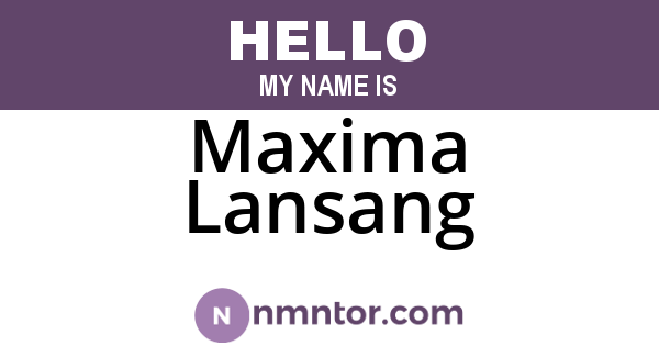 Maxima Lansang