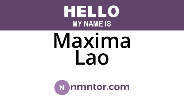 Maxima Lao