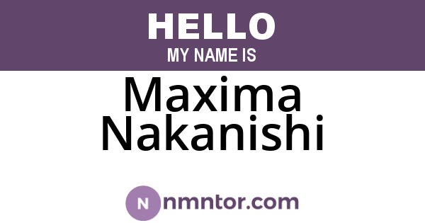Maxima Nakanishi