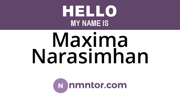 Maxima Narasimhan