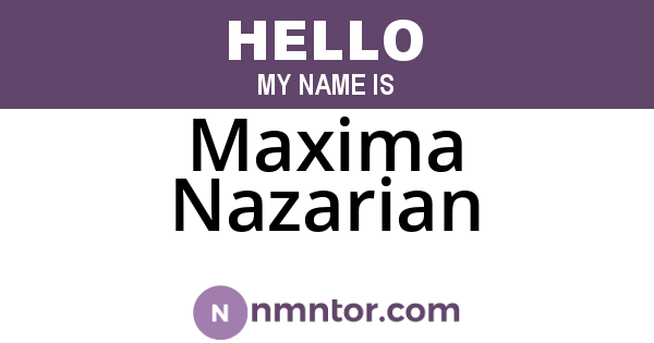 Maxima Nazarian