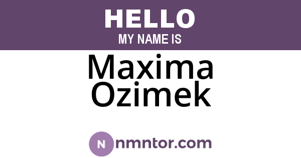 Maxima Ozimek