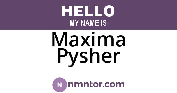Maxima Pysher