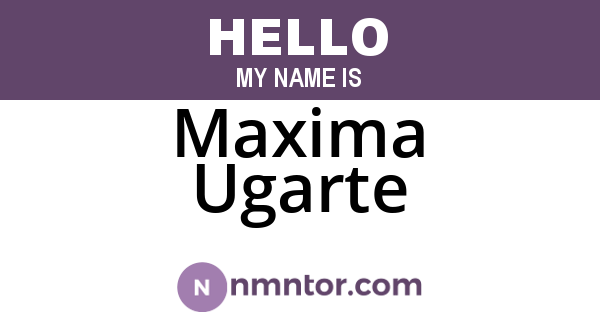 Maxima Ugarte