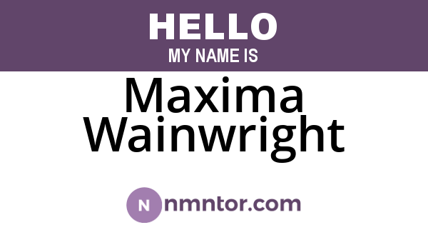 Maxima Wainwright