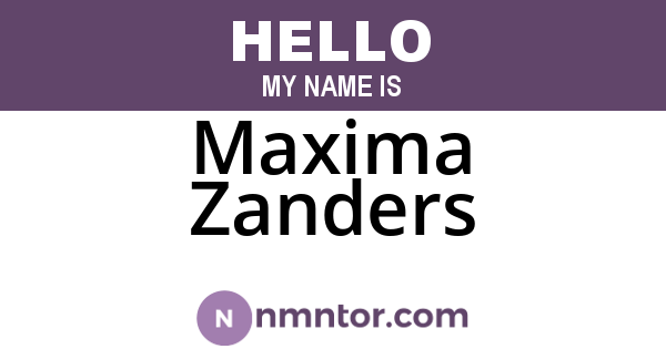 Maxima Zanders