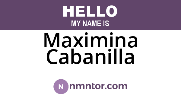 Maximina Cabanilla