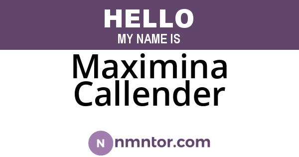 Maximina Callender