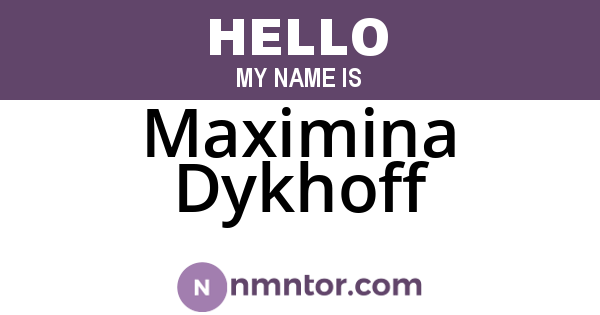 Maximina Dykhoff