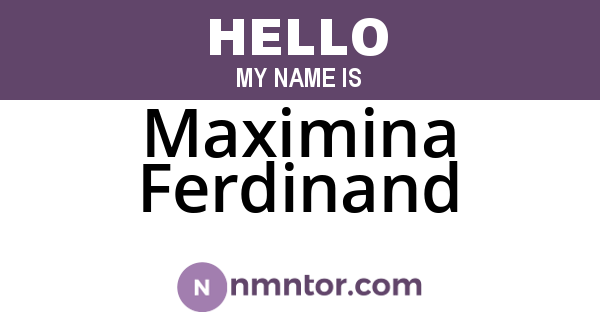 Maximina Ferdinand