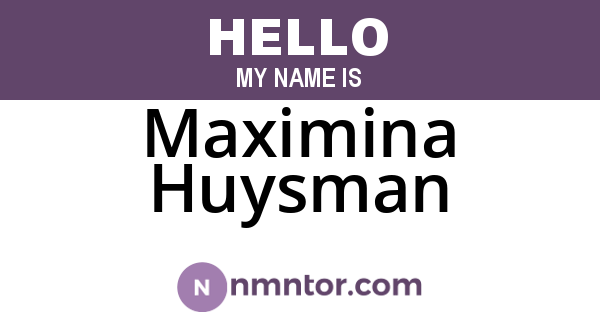 Maximina Huysman