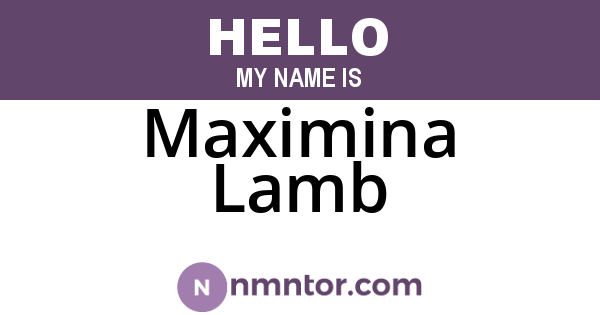Maximina Lamb