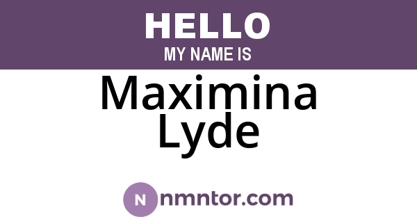 Maximina Lyde