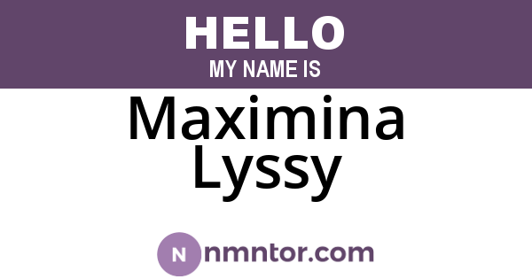 Maximina Lyssy