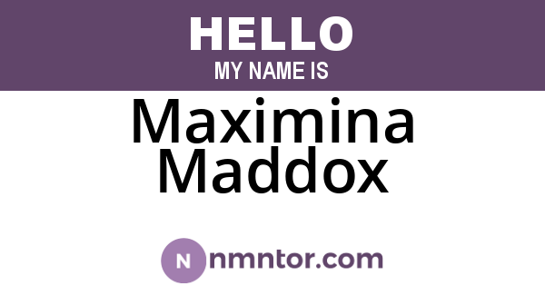 Maximina Maddox