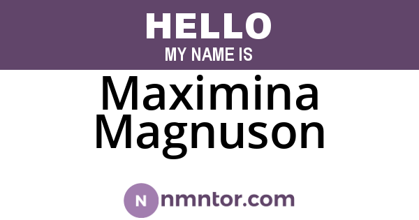Maximina Magnuson