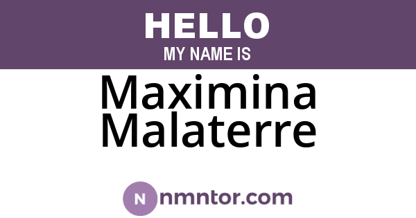 Maximina Malaterre