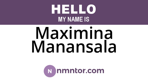 Maximina Manansala