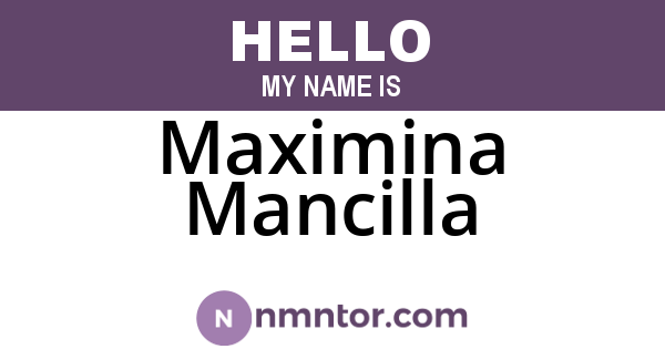 Maximina Mancilla