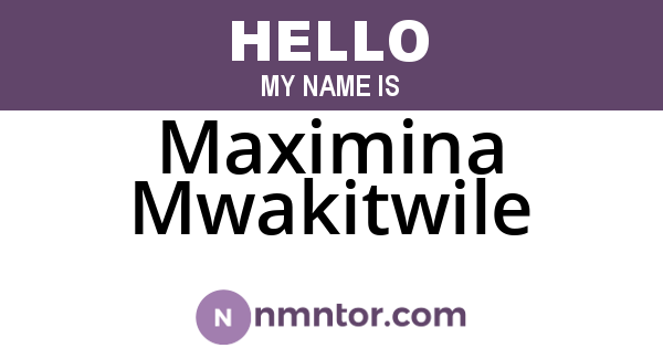 Maximina Mwakitwile