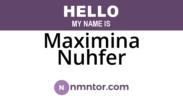 Maximina Nuhfer