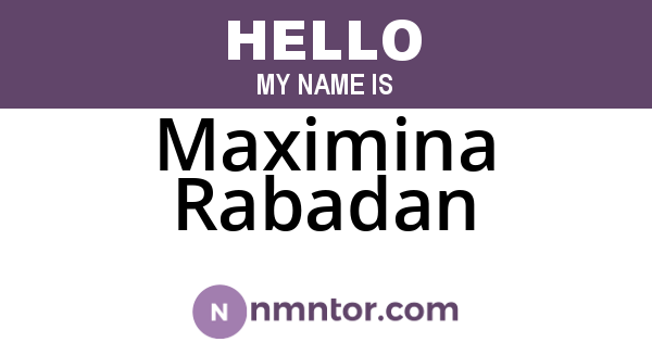 Maximina Rabadan