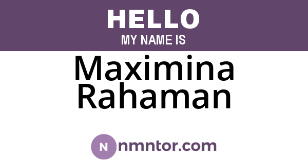 Maximina Rahaman