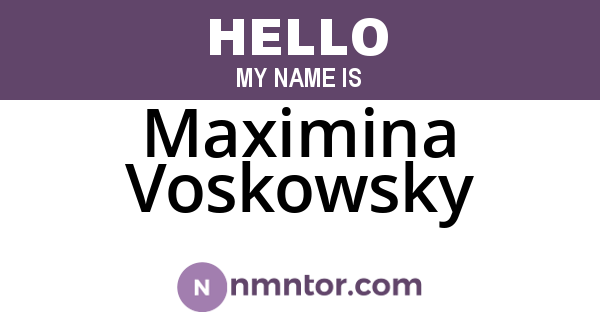 Maximina Voskowsky