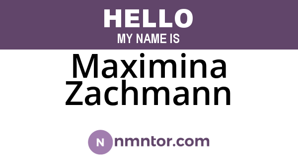 Maximina Zachmann