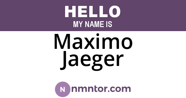 Maximo Jaeger