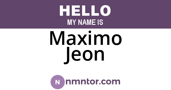 Maximo Jeon