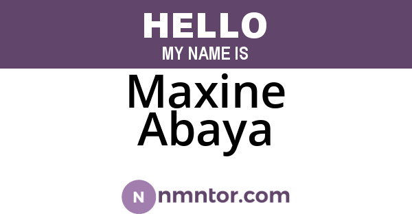 Maxine Abaya
