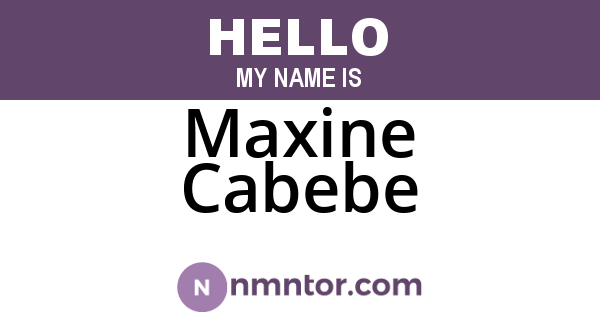 Maxine Cabebe