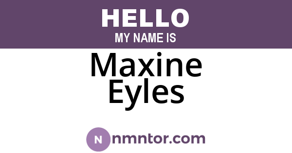 Maxine Eyles