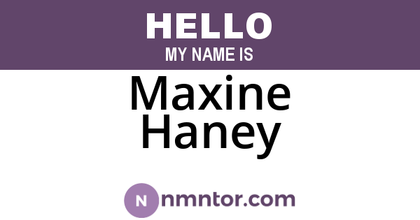 Maxine Haney