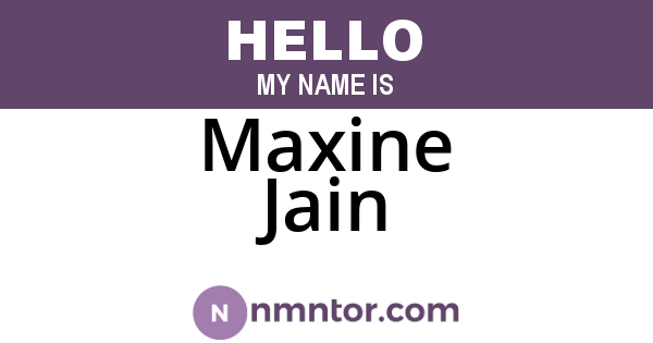 Maxine Jain