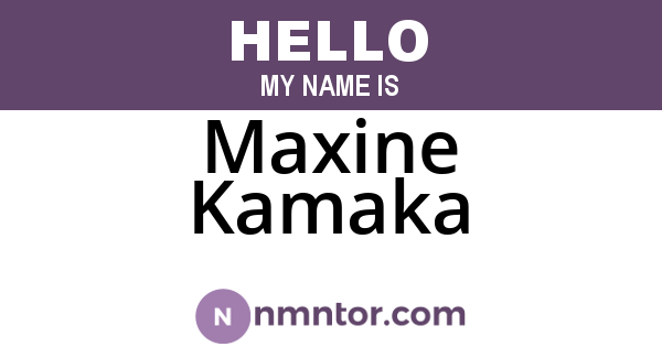 Maxine Kamaka