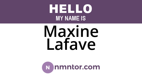 Maxine Lafave