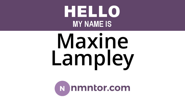 Maxine Lampley