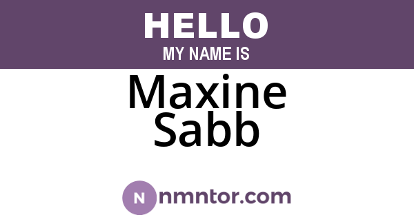 Maxine Sabb