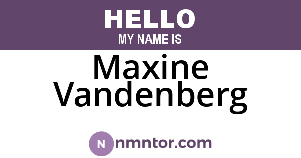 Maxine Vandenberg