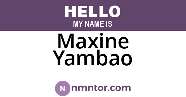 Maxine Yambao