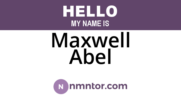 Maxwell Abel