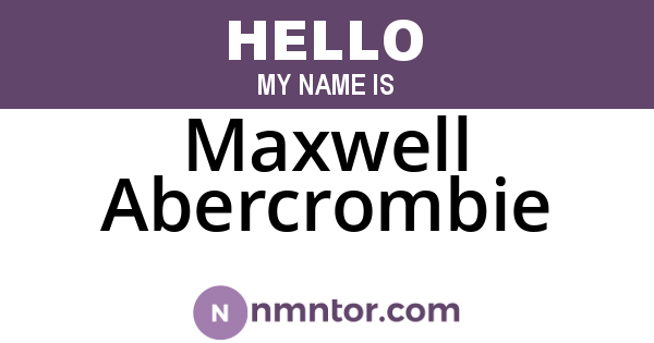 Maxwell Abercrombie