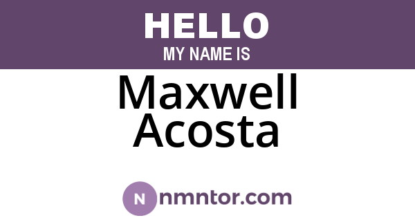 Maxwell Acosta