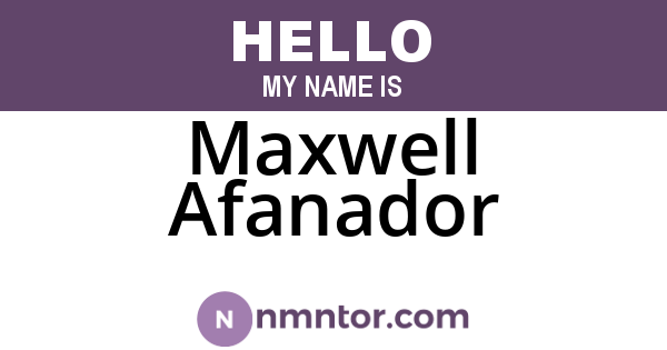 Maxwell Afanador