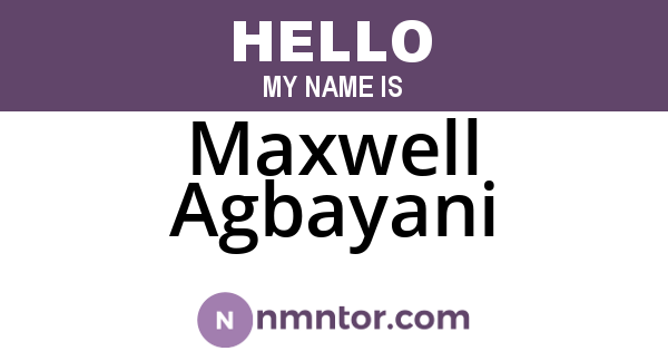 Maxwell Agbayani
