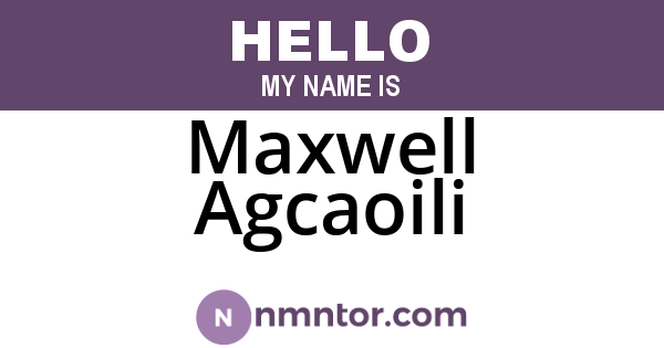 Maxwell Agcaoili
